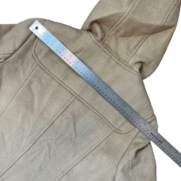 Ann Taylor Loft Camel Wool Toggle Coat with Hood - Picture 12 of 16